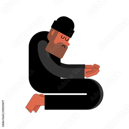 Homeless isolated. Beggars, Poor. bum hobo Vector illustration