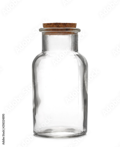Retro glass bottle isolated on white