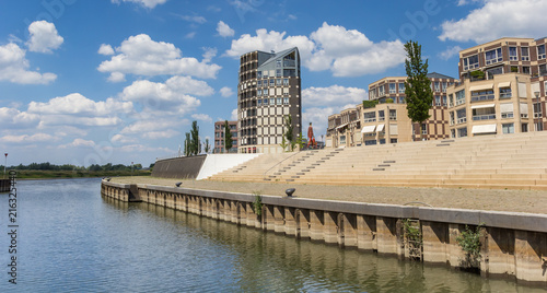 Panorama of the new IJssel riverfron in Doesburg, Netherlands photo