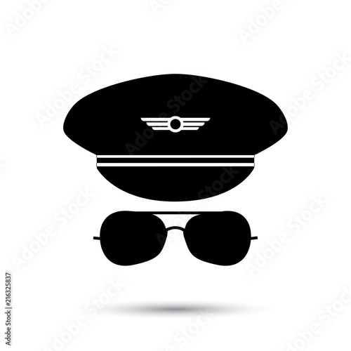Pilot black icon silhouette