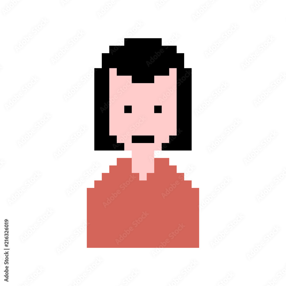 Woman pixel art. Female 8 bit. Digital vector illustration Woman pixel art. Female 8 bit. Digital vector illustration