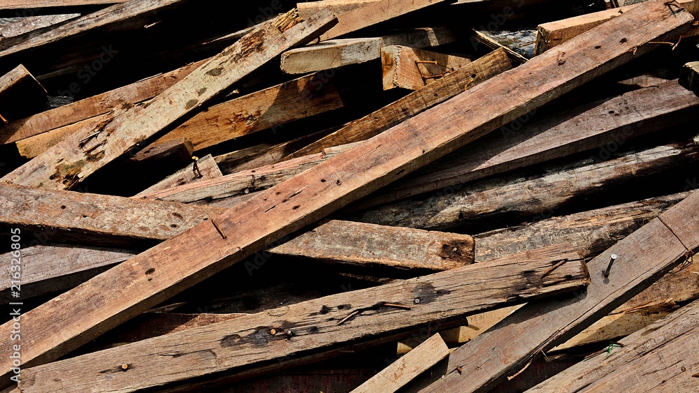 Pile of old wood chips - Background