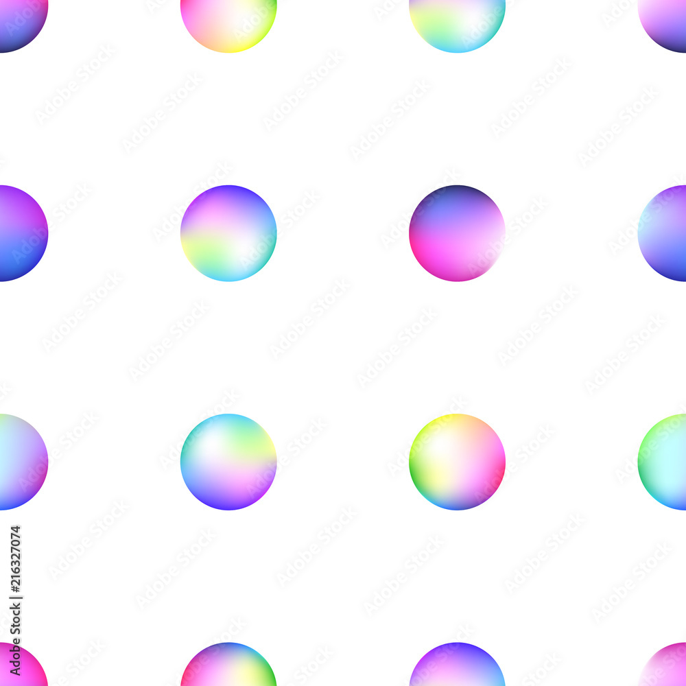 Plastic 3d colorful shapes. Rainbow. Seamless dot pattern vector background. Perfect for wallpapers, web page, surface textures, textile, invitations, clothing, cards, designs products Plastic 3d colorful shapes. Rainbow. Seamless dot pattern vector background. Perfect for wallpapers, web page, surface textures, textile, invitations, clothing, cards, designs products