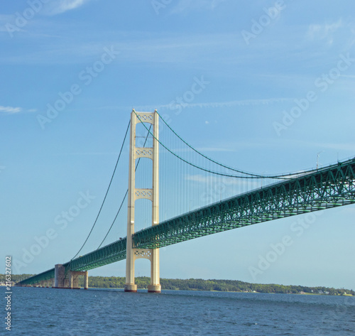 Mackinac Bridge between Lake Michigan andLake Huron