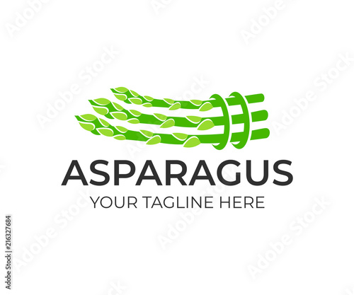 Asparagus plant, tied in bundle, logo design. Natural and organic food, agriculture and nature, vector design and illustration