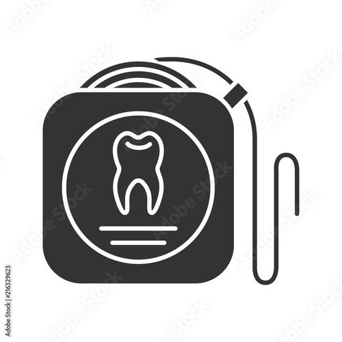 Dental floss glyph icon