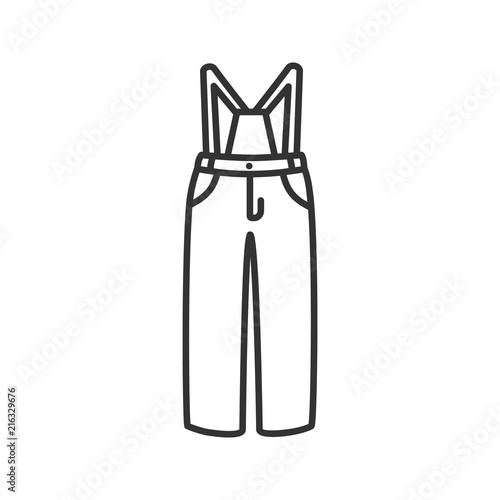 Ski pants linear icon