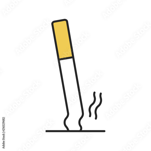 Stubbed out cigarette color icon