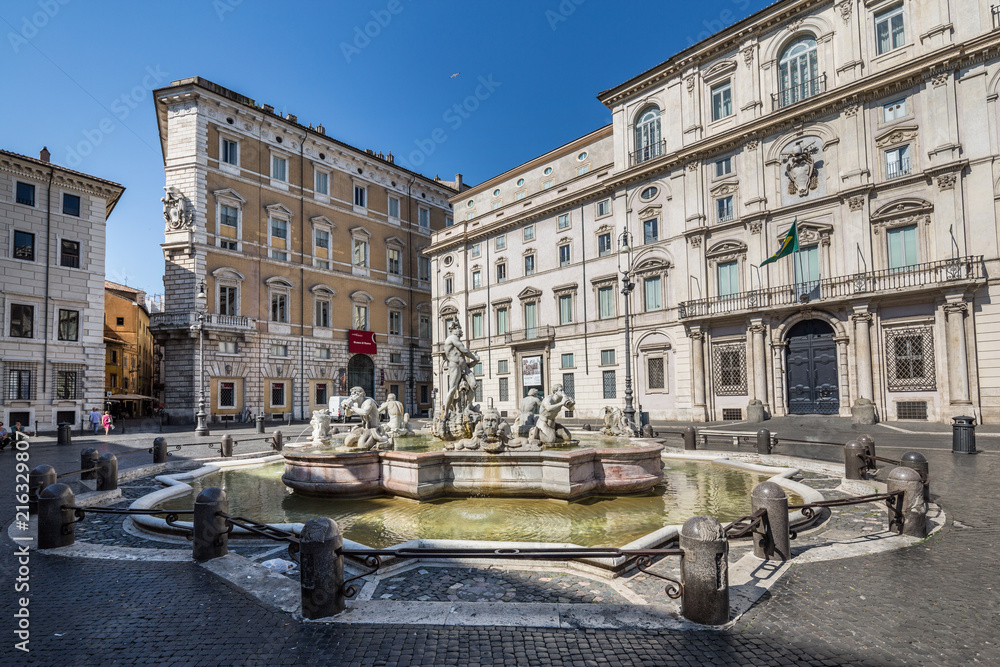 Fontana del Moro (Moor Fountain) is a fountain located at the southern end of the Piazza Navona in Rome, Italy.