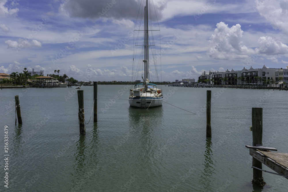 sail boat in the marina