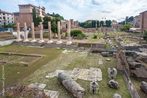 ruins of ancient Rome, remains of ancient architecture, Rome, Italy photo