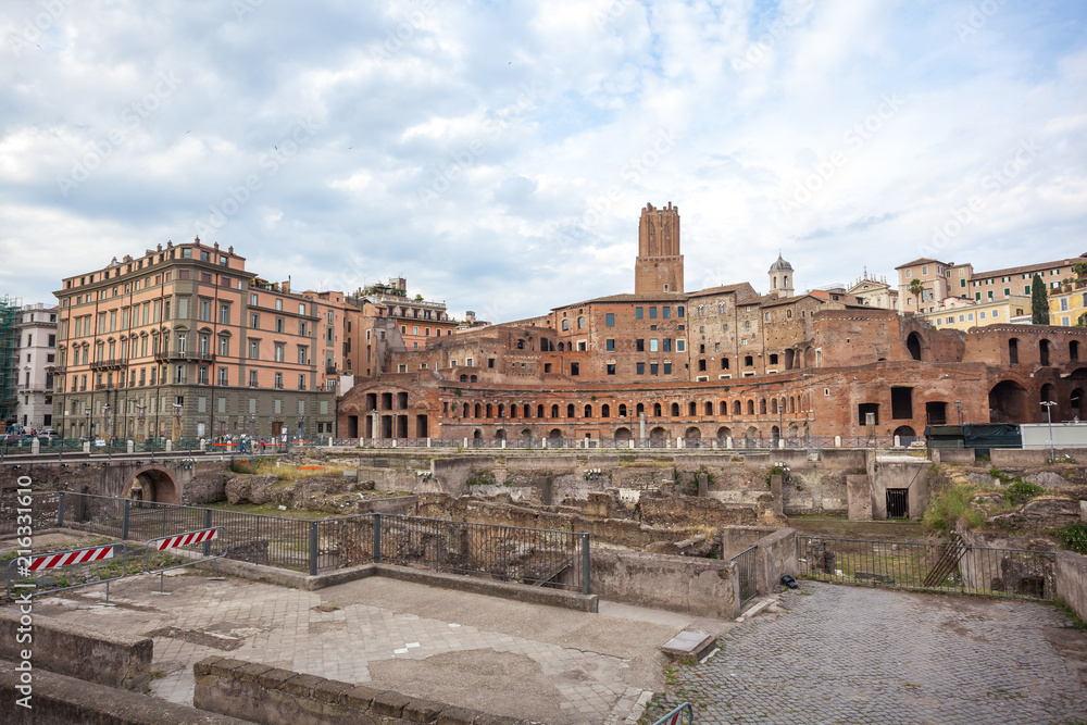 The Trajan's Forum, an ancient Roman market, housing the Imperial Forum Museum (Museo dei Fori Imperiali), Rome, Italy