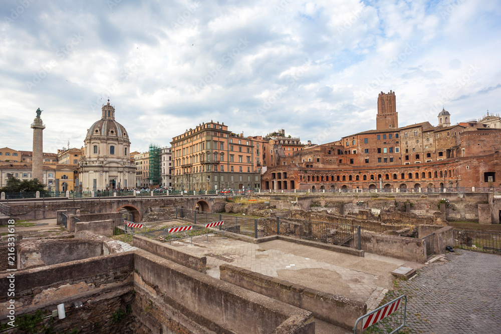 The Trajan's Forum, an ancient Roman market, housing the Imperial Forum Museum (Museo dei Fori Imperiali), Rome, Italy