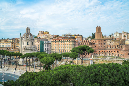 View of Trajan's Column and Trajan's Market, Rome, Italy