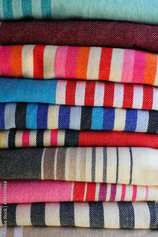 Traditional Basque fabric with color stripes Traditional Basque fabric with color stripes