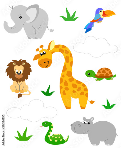 Fototapeta Naklejka Na Ścianę i Meble -  Jungle animal vector cartoon illustration