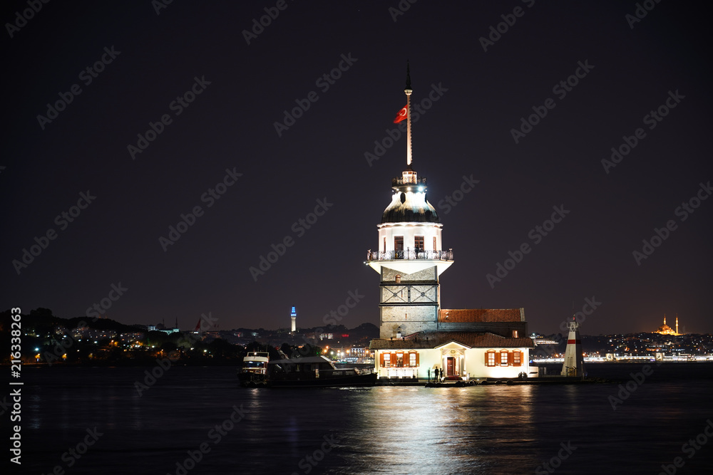 Kiz Kulesi or Maiden's Tower in Istanbul - TURKEY. Old historical tower. Kiz Kulesi or Maiden's Tower in Istanbul - TURKEY. Old historical tower.