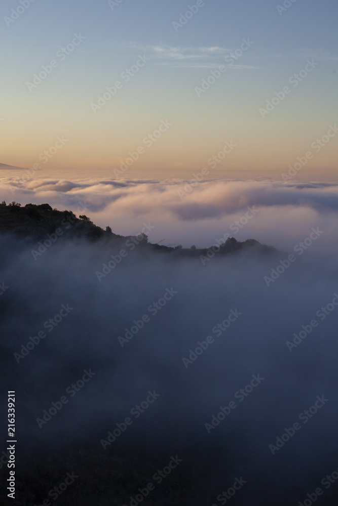 Sea of ​​clouds in Isla de la Gomera, Canary Islands