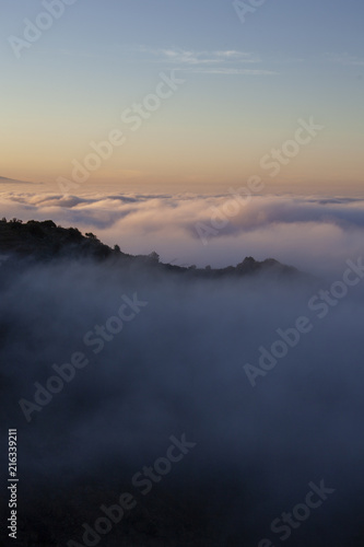 Sea of ​​clouds in Isla de la Gomera, Canary Islands