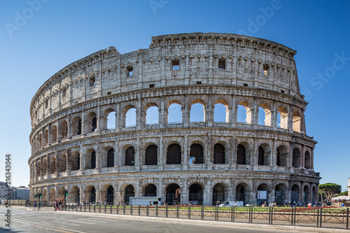 Vászonkép Rome Italy June 29th 2015 : The beautiful Colosseum, also known as the Flavian a