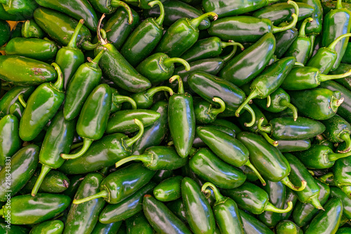 Pile of Jalapeno peppers for sale photo
