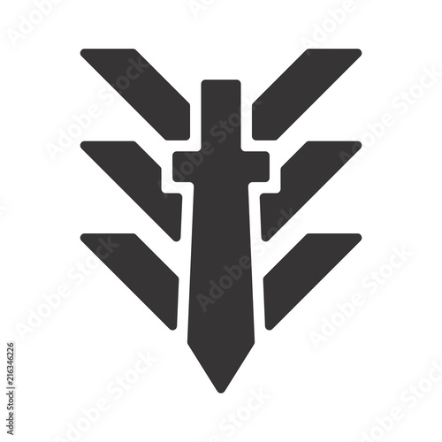 Sword logo. Knight Icon. Warrior Symbol. Vector eps 08.
