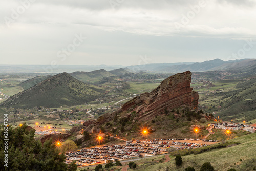 Red rocks during rainstorm 3 photo