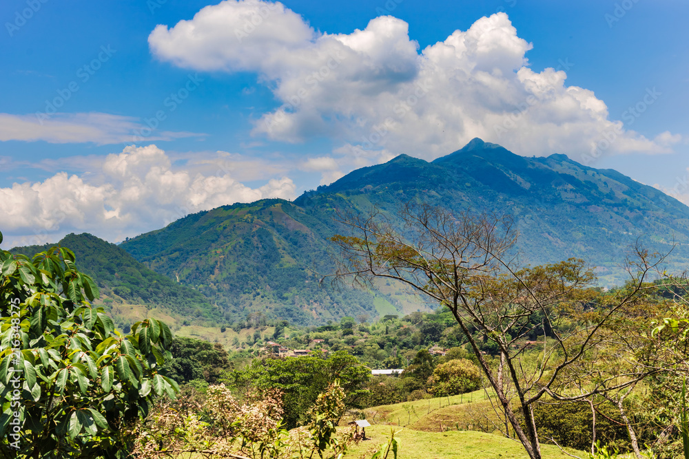 Landscape at the countryside near Medellin in Colombia.