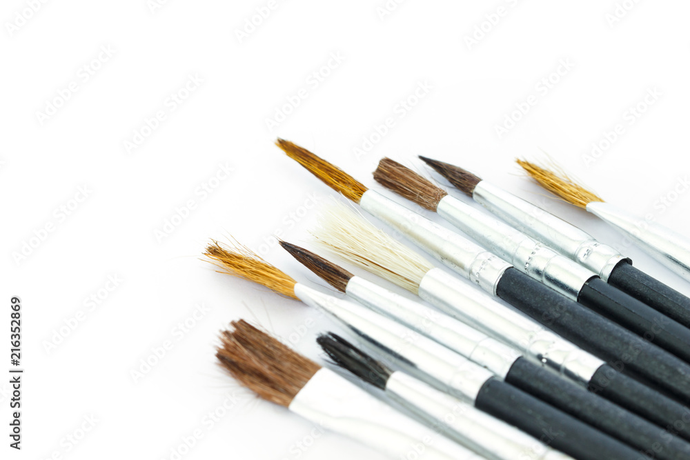 paint brush set tool art on white background paint brush set tool art on white background