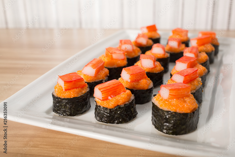 Sushi on wood Sushi on wood