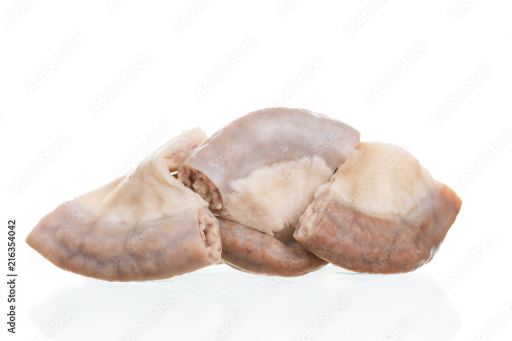 Naklejka premium Part of pork small intestine or Chitterlings internal organs of pig