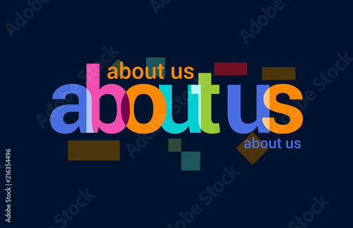 About Us Colorful Overlapping Vector Letter Design Dark Background