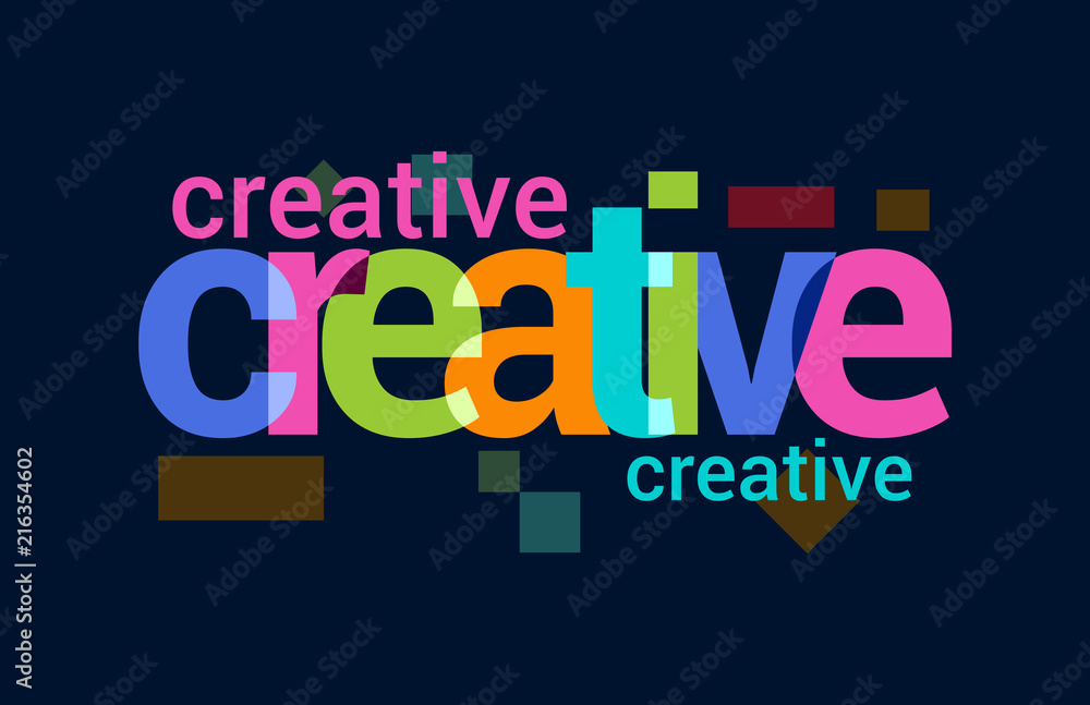 Fototapeta premium Creative Colorful Overlapping Vector Letter Design Dark Background