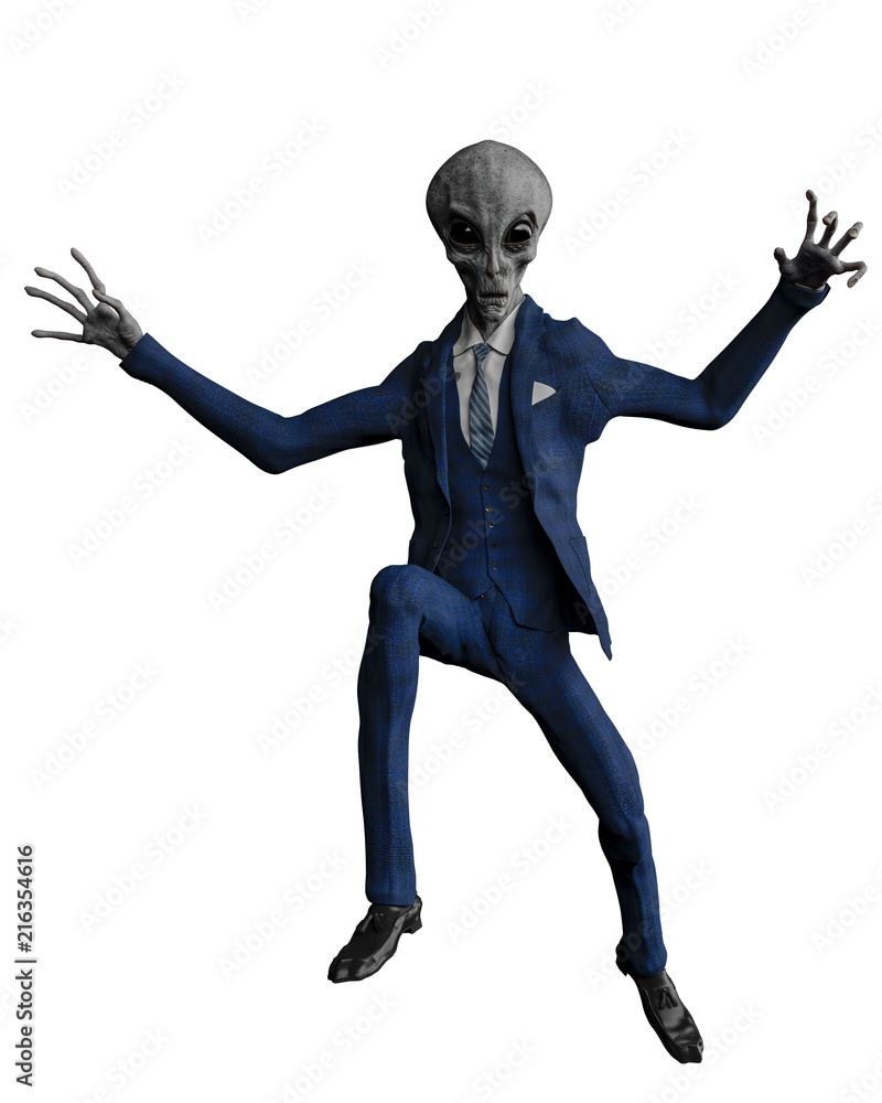 mr grey alien the businessman in a white background mr grey alien the businessman in a white background