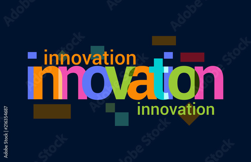 Innovation Colorful Overlapping Vector Letter Design Dark Background