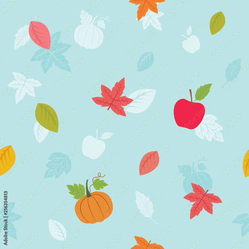 Autumn seamless pattern blue Autumn seamless pattern blue