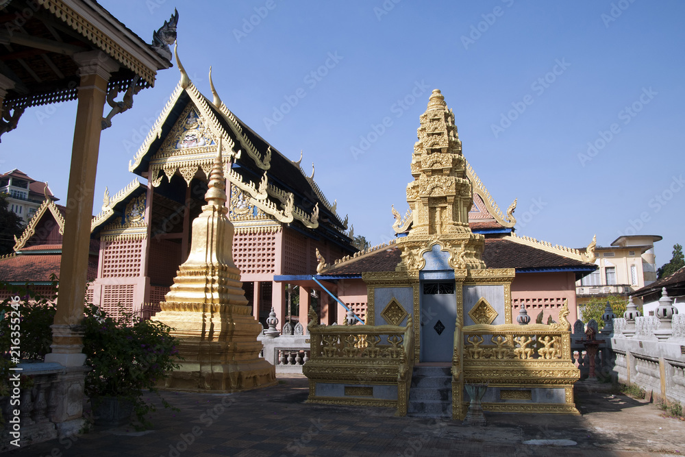 Battambang Cambodia, View of Wat Kandal pagoda