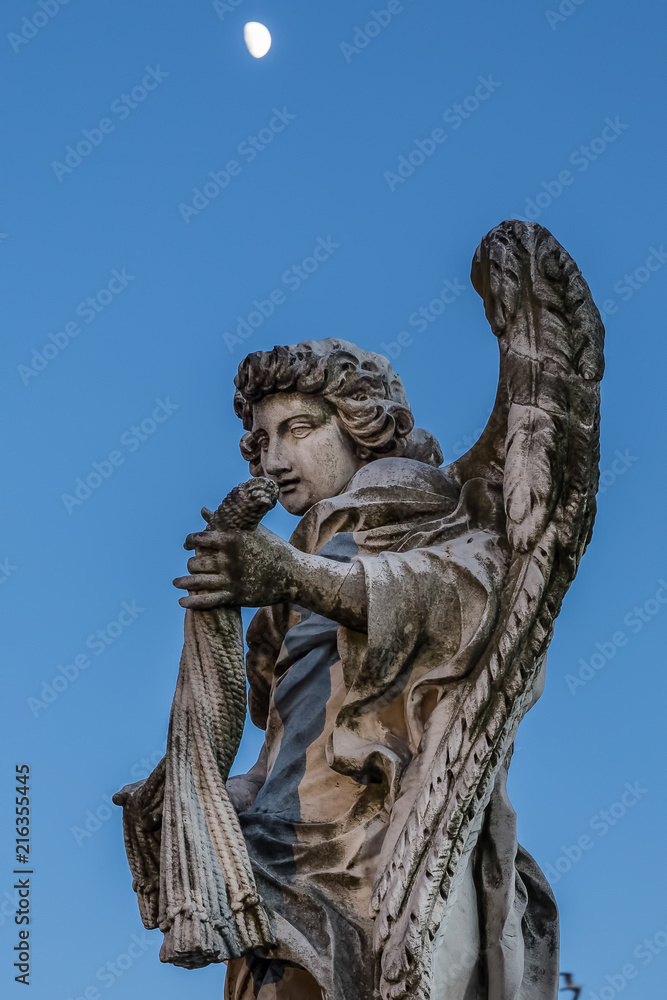 Angel with the whips by Lazzaro Morelli on the Pont Sant'Angelo bridge in Rome