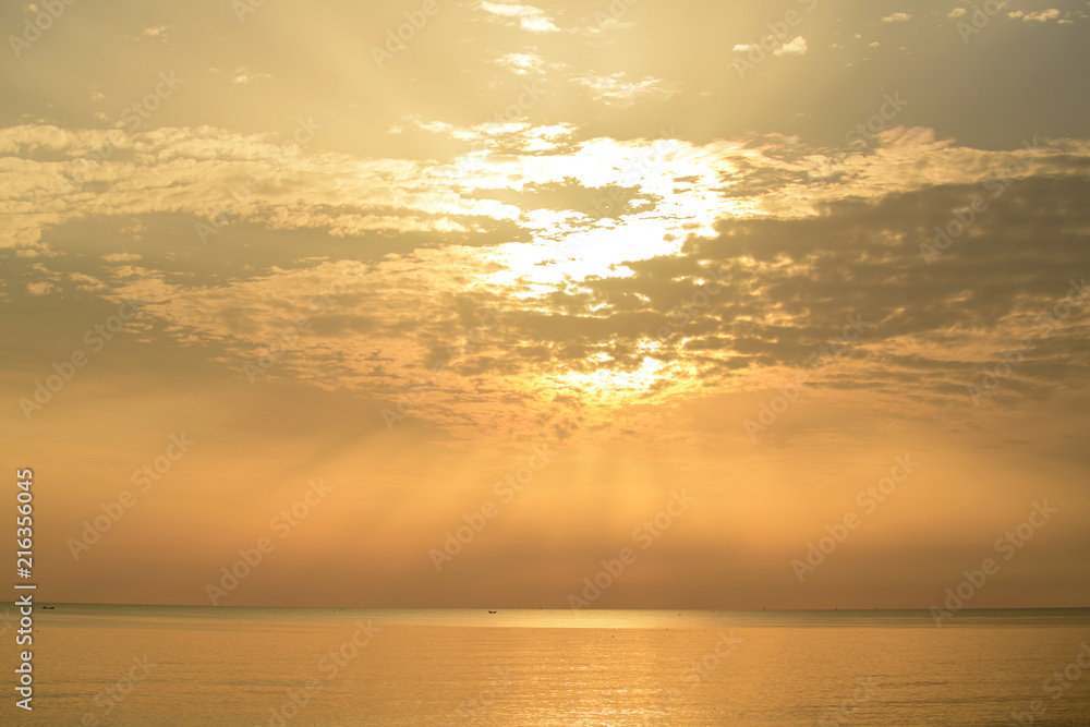 Fototapeta premium The sea the morning quiet grim atmosphere feeling lonely
