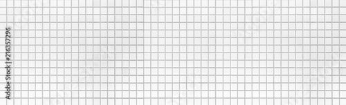 Panorama of white mosaic pattern and seamless background