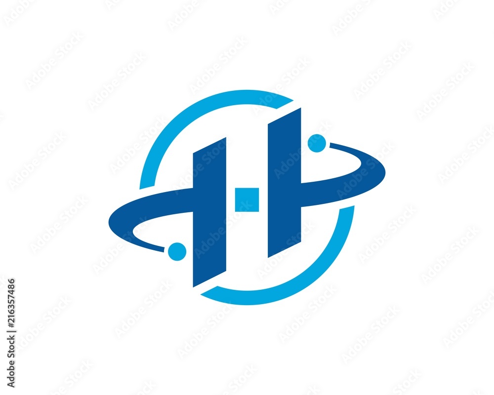 H letter orbit logo Stock Vector | Adobe Stock