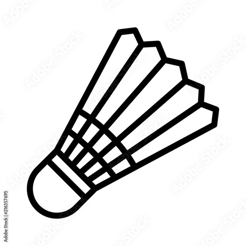 Badminton shuttlecock, bird or birdie line art vector icon for sports apps and websites