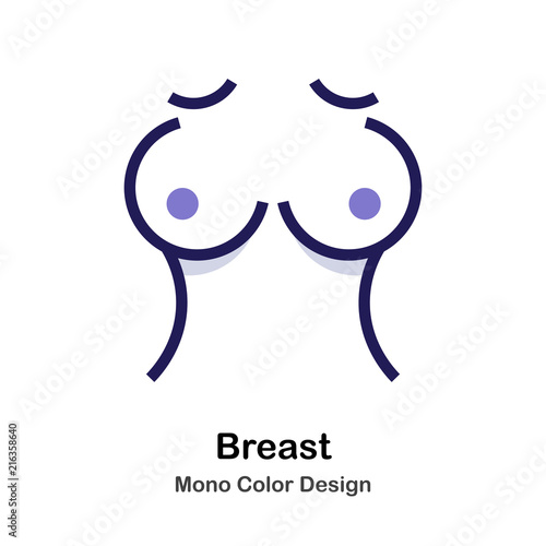 Breast mono color icon