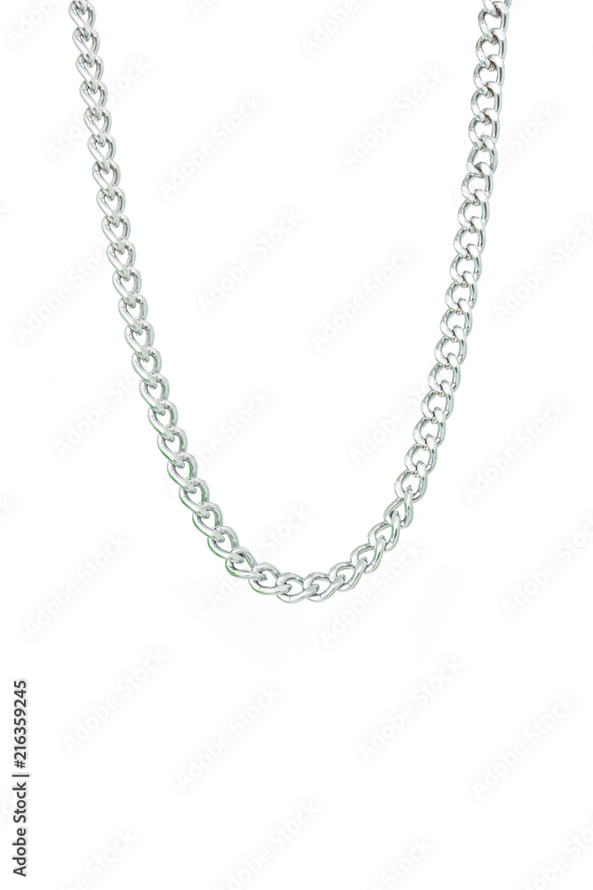silver chain on white background silver chain on white background