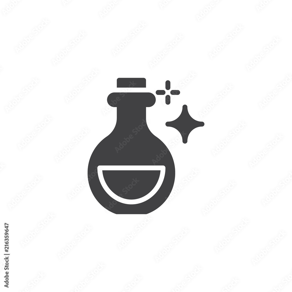 Elixir Bottle vector icon. filled flat sign for mobile concept and web design. Magic flask simple solid icon. Symbol, logo illustration. Pixel perfect vector graphics