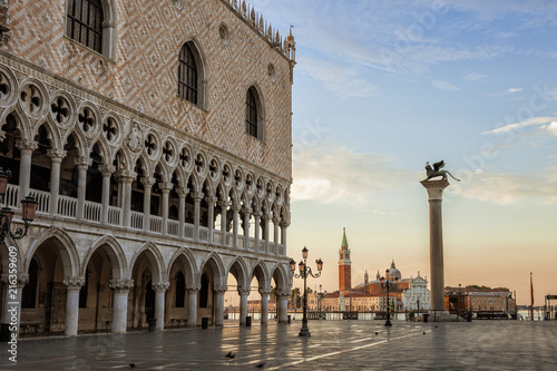 Dawn over the Doges Palace in Venice's St. Mark's Square