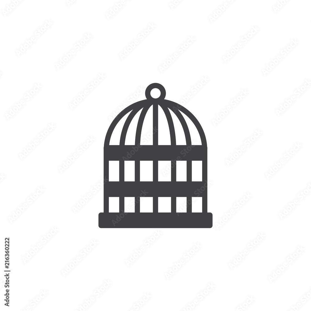 Bird cage vector icon. filled flat sign for mobile concept and web design. Empty bird cage simple solid icon. Symbol, logo illustration. Pixel perfect vector graphics