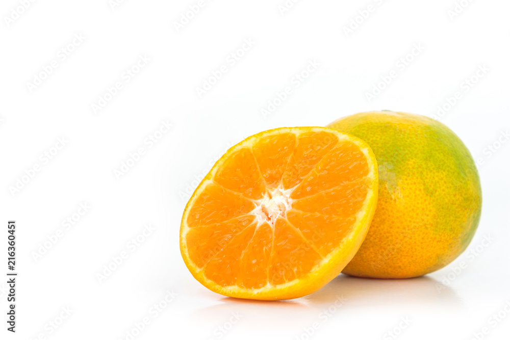 orange slice fruit fresh on white background orange slice fruit fresh on white background