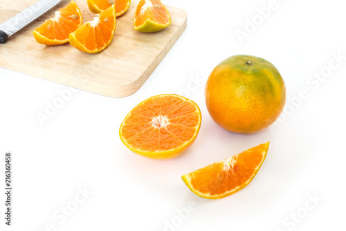Fototapeta Naklejka Na Ścianę i Meble -  orange slice fruit fresh on white background