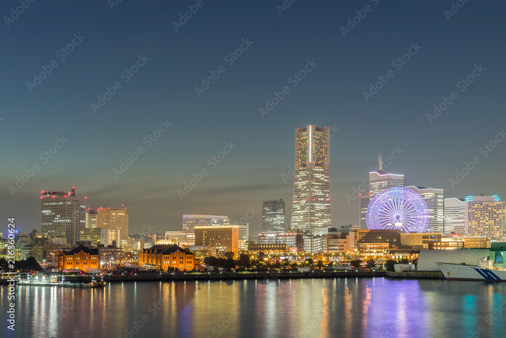 Yokohama bayside city view , Minato Mirai 21 area is a seaside urban area in central Yokohama whose name means 